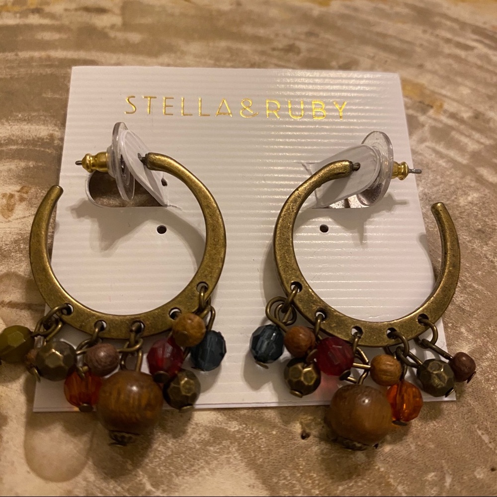 STELLA & RUBY Beaded Hoops - NEW